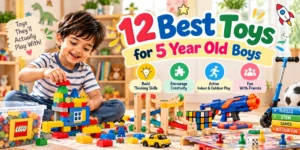 12 best toys for 5 year old boys featuring building sets, STEM toys, outdoor gear, creative play and board games, cribkind.com