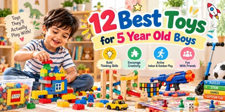 12 best toys for 5 year old boys featuring building sets, STEM toys, outdoor gear, creative play and board games, cribkind.com