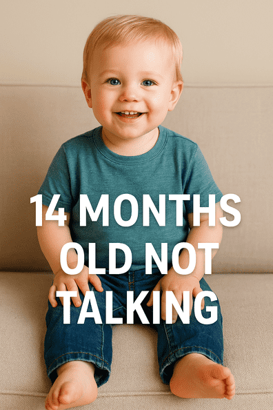 14month old toddler not talking sitting quietly with toys, while a parent offers gentle support
