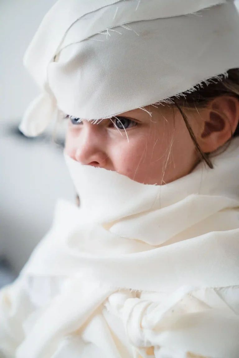 Hoodie mummy costume.
