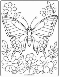Swallowtail butterfly coloring page for kids