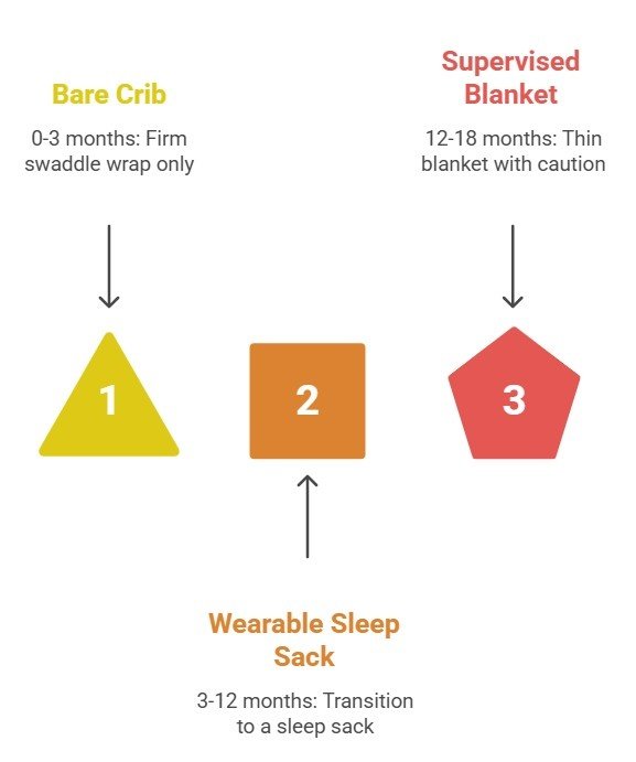 thin lightweight muslin blanket tucked under a crib mattress for safe use with a toddler