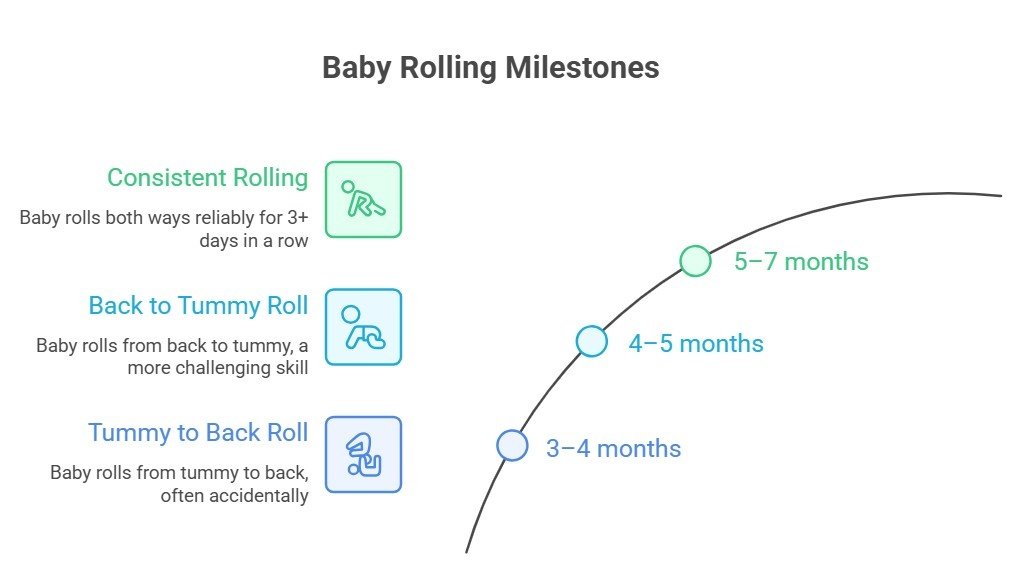 baby rolling from back to tummy on play mat rolling milestone for safe infant tummy sleep