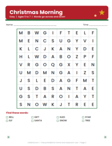 christmas word search printable