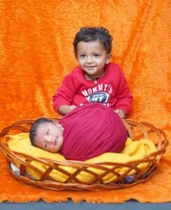 Brothers Eeshan and Vihaan cute DIY baby photoshoot at home