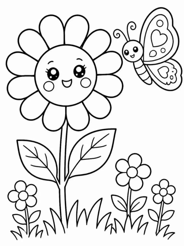 flower coloring pages pdf printable free