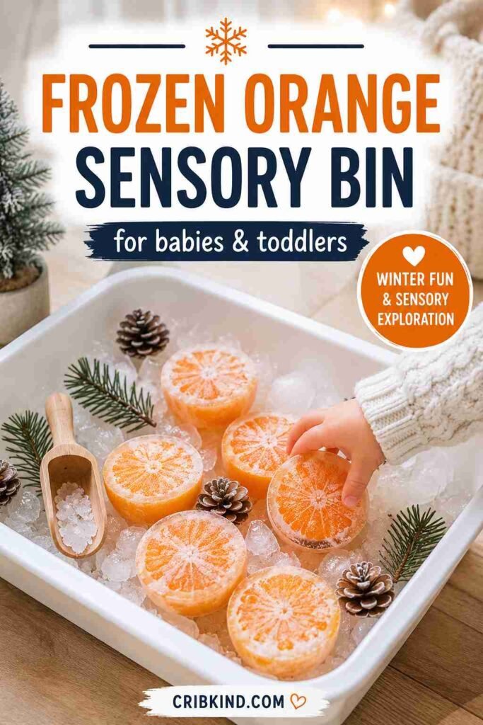 frozen orange sensory bin winter sensory bin ideas