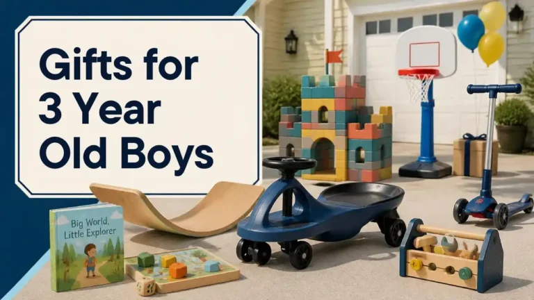 Gifts for 3 year old boys with ride-on toys, scooter, basketball hoop, building toys, vehicles, first games and books