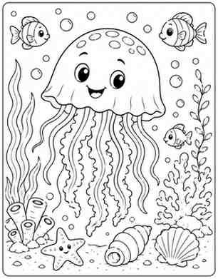 jelly fish ocean animals free printable