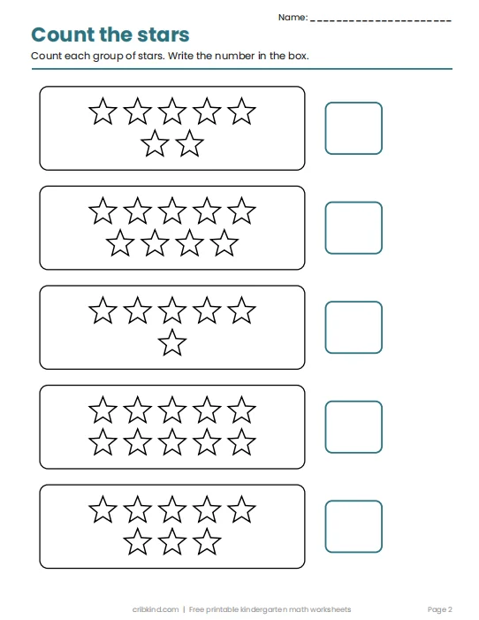 kindergarten math worksheets