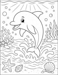 ocean animals coloring pages printables dolphin