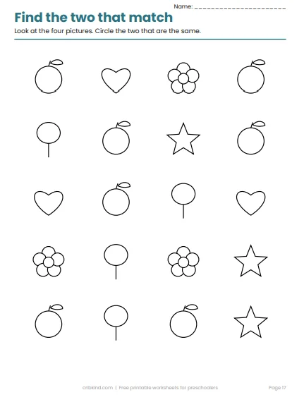 worksheets for preschoolers free
